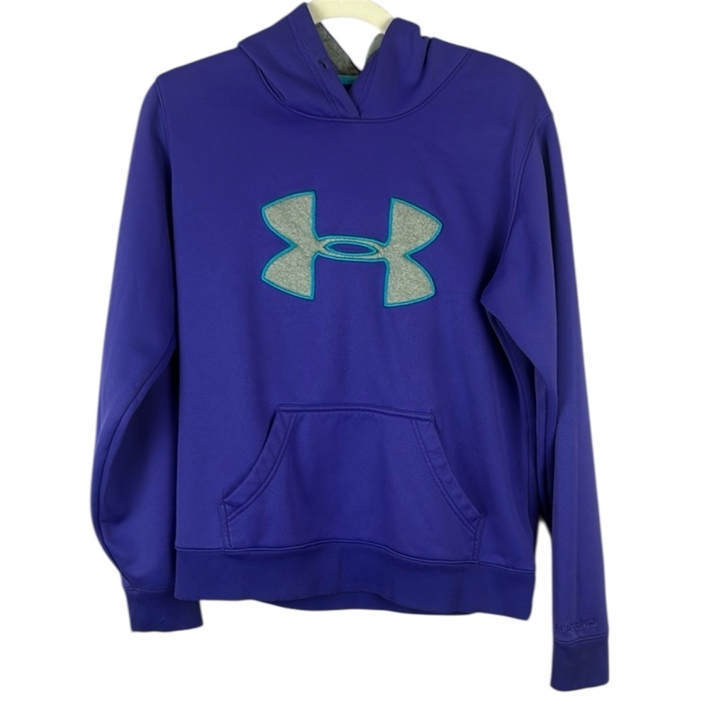 Under Armour Storm Vibrant Purple Hoodie with Teal and Gray Logo Size Medium